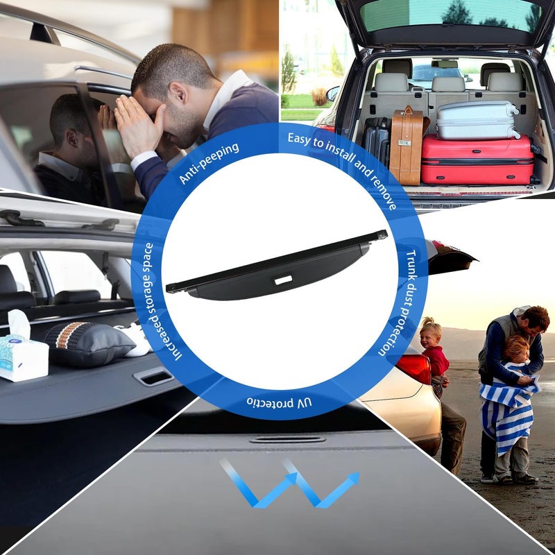 Tesmirror Cargo Cover for Kia Sportage 2026 - Rear Cargo Cover Privacy Retractable Rear Storage Cargo Cover Security Shield Shade for 2021-2026 Kia Sportage Accessories, Flag Print - Image 3